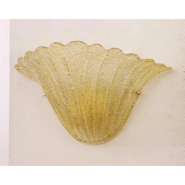 Vintage Italian Goldish Murano Glass Wall Sconces with Grit, 1990s, Set of 2 For Sale - Image 11 of 12