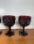Vintage Ruby Red Pressed Glass Goblets Diamond Pattern Pedestal Stemwar - Set of 3 For Sale - Image 9 of 18