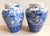 This is a beautiful pair of circa 1940's Vintage Chinese Blue & White (Qing Dynasty Style) Ginger Jars with distinct hand...