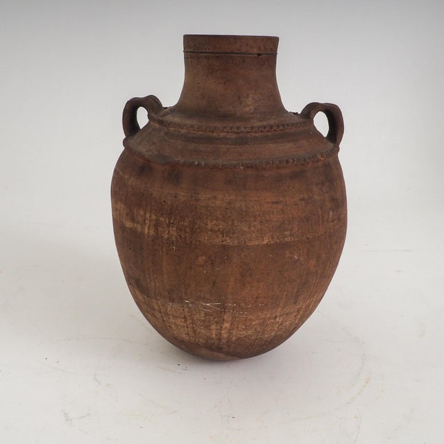 Vintage Earthenware Storage Vessel with Incised and Painted Motifs, 1950s For Sale - Image 4 of 11