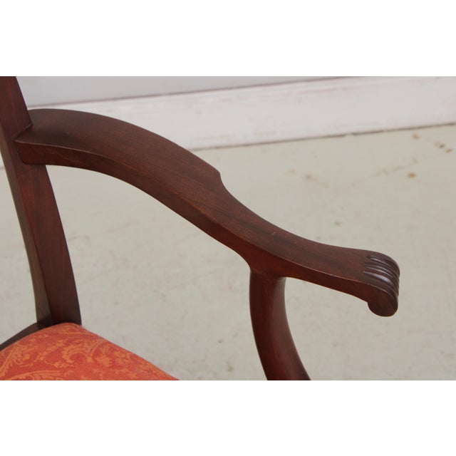 Wood Vintage Carved Mahogany Triple Back Settee Bench For Sale - Image 7 of 15