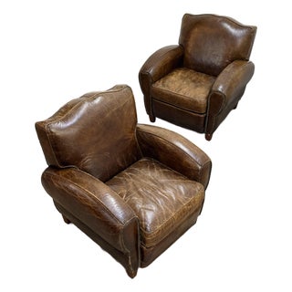 Pair of Recliner Leather Chairs For Sale
