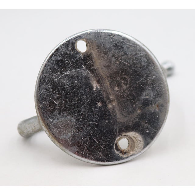 Mid 20th Century Vintage Brushed Aluminum Double Arm Wall Hook For Sale - Image 5 of 5