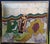 Zinke Peter 1936; Rainbow Gold Foil Lemon Wreath with Purple Vulva? Oil/Canvas? Acrylic? Metal Foil approx. 63.8 x 71.2...