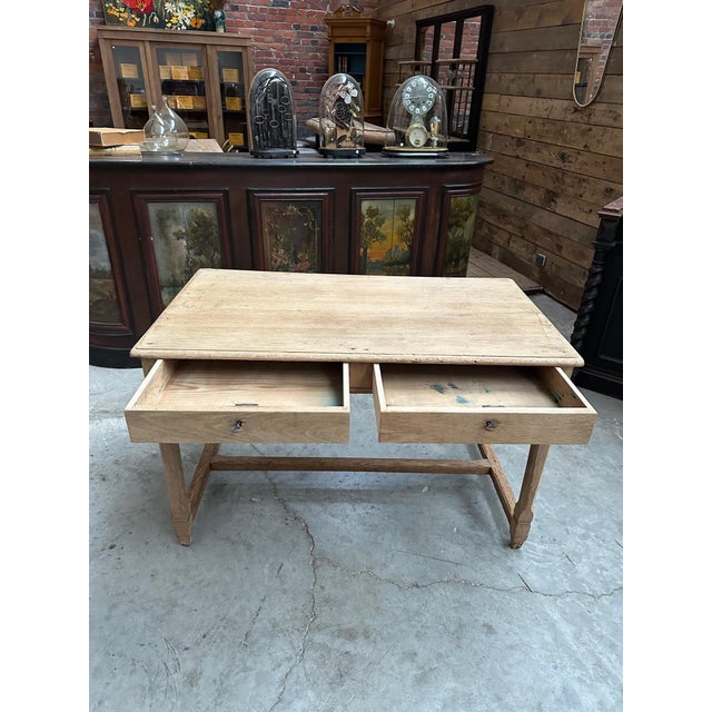 Oak Desk with Drawers, France For Sale - Image 5 of 10