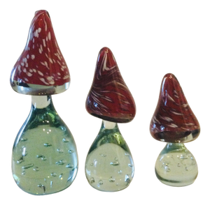 Glass Mushrooms by Florea Silviu, Set of 3