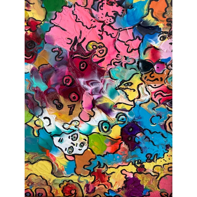2020s Serg Graff "The Relatives" Abstract Acrylic Painting Framed Outsider Art Coa For Sale - Image 5 of 8