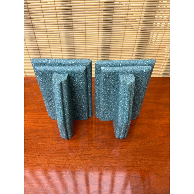 Vintage Faux Granite Stone Postmodern Handcrafted Bookends. Circa 1980s For Sale - Image 12 of 14