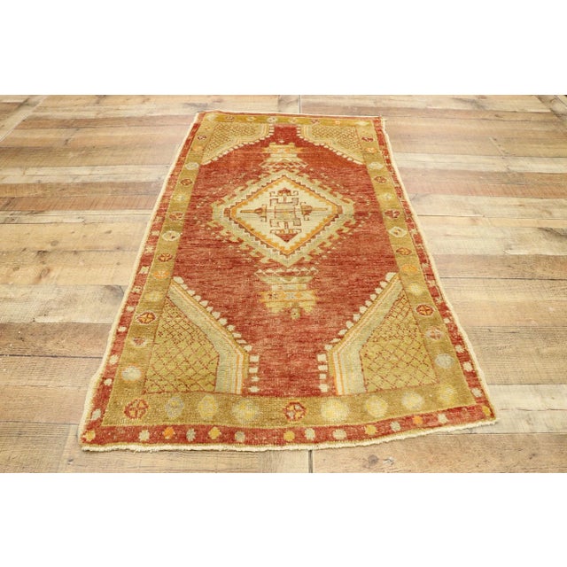 Textile Vintage Turkish Oushak Rug - 02'08 X 04'05 For Sale - Image 7 of 9