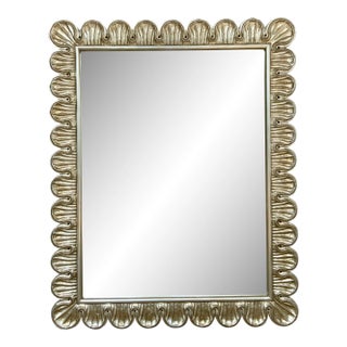 Worlds Away Champagne Silver Carved Wood Eliza Wall Mirror For Sale