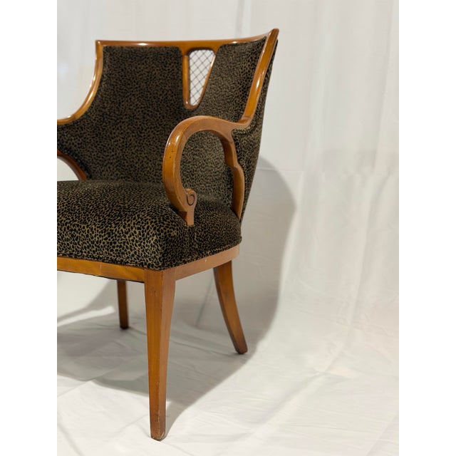 Traditional Vintage French Regency Style Leopard Upholstered Accent Chair For Sale - Image 3 of 4