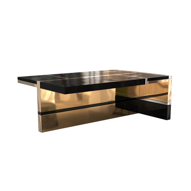 Not Yet Made - Made To Order "Obbiettivo" Coffee Table With Stainless Steel and Bronze For Sale - Image 5 of 5