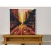 Colourful Golden Orange Impasto Abstract Landscape of Chrysler in New York City by leading British Landscape Artist,...
