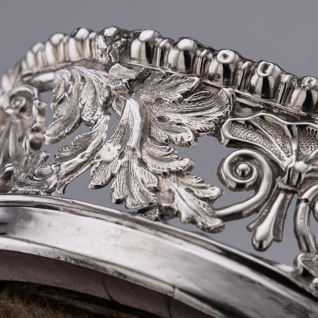 19th Century Georgian Solid Silver Wine Coasters, 1810s, Set of 2 For Sale - Image 12 of 15