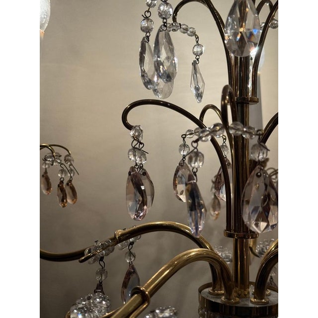 Chandelier Pink, Purple Crystals and Crystal Balls from Palwa, 1970s For Sale - Image 13 of 17
