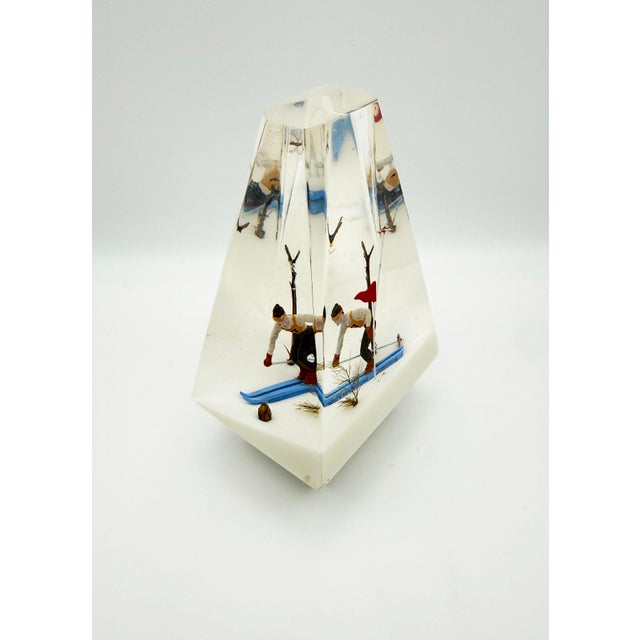 Mid 20th Century Vintage Lucite Skier Paperweight For Sale - Image 5 of 8
