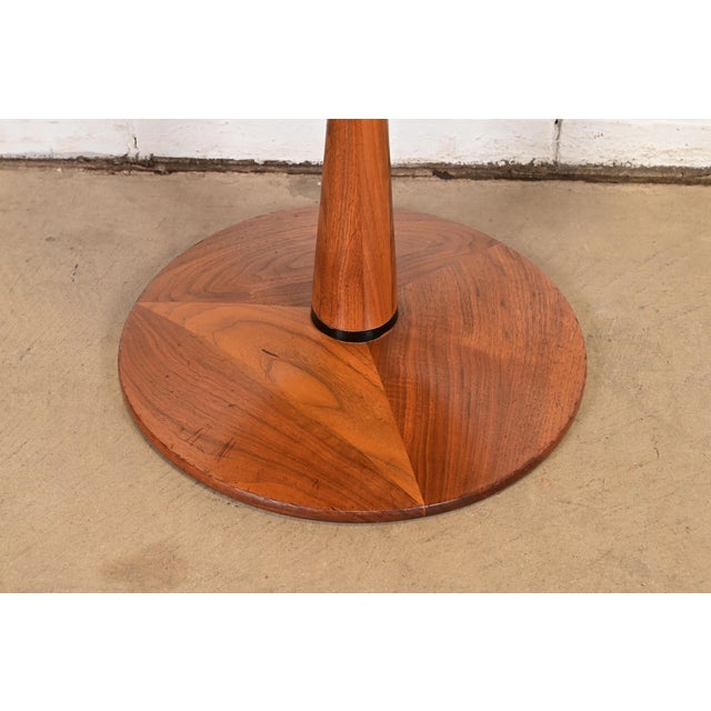 Kipp Stewart for Drexel Declaration Sculpted Walnut Pedestal Side Table, Circa 1960s For Sale In South Bend - Image 6 of 8