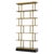 Wood Shelves in Brushed Brass Finish and Smoked Glass For Sale - Image 7 of 7