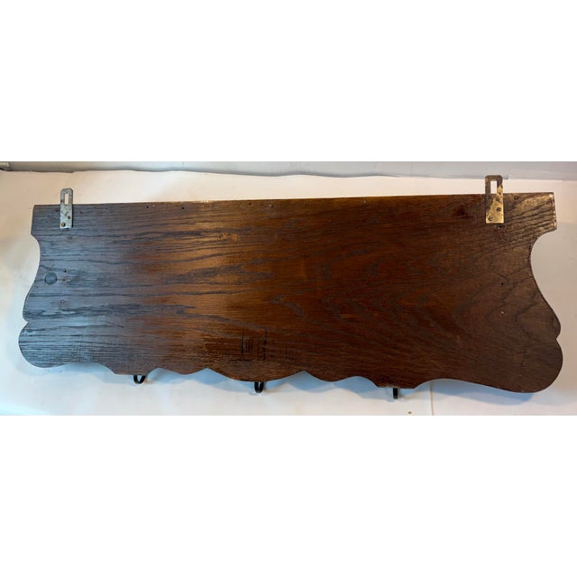 Brown Vintage Three Hook Wooden Pot Coat Rack For Sale - Image 8 of 8