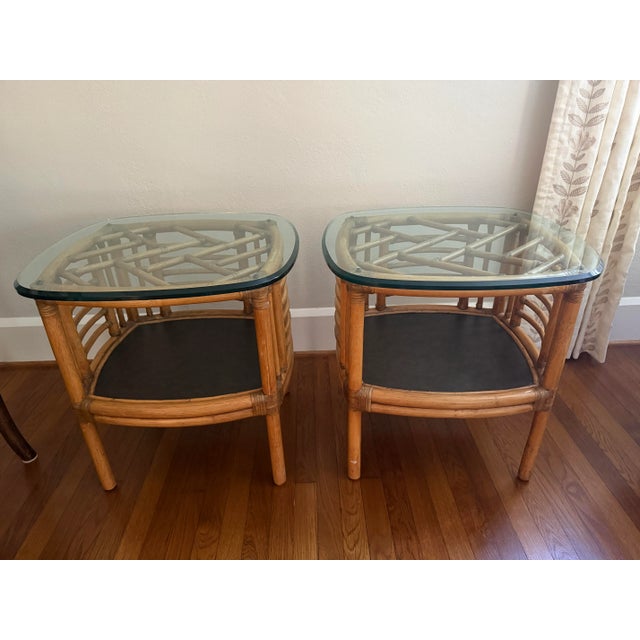 Late 20th Century Side Tables in the Style of McGuire - a Pair For Sale In Orlando - Image 6 of 9