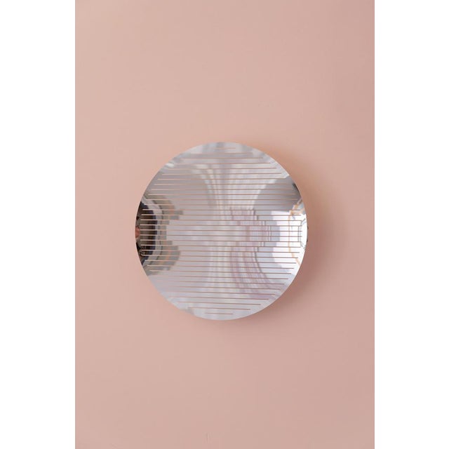 Gold Echo Circular Wall Mirror in Polished Aluminum by Martens & Visser For Sale - Image 8 of 18