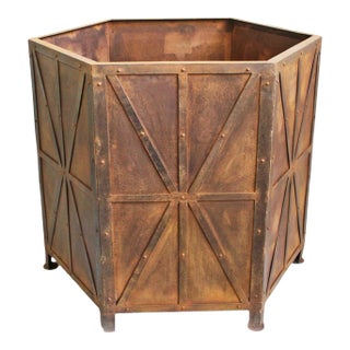 Rusted Iron Planter Box Large For Sale