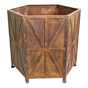 Vintage Rusted Iron Planter Box Large