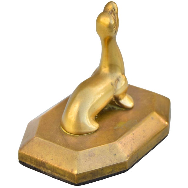 Mid 20th Century Mid 20th Century Handmade Americana Brass Seal-on-Dispaly Accent For Sale - Image 5 of 9