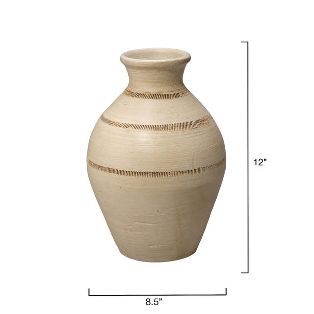 Traditional Jamie Young Conservatory Ceramic Vase, Cream For Sale - Image 3 of 5