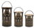 Punched Metal House Lantern (Set of 3) For Sale