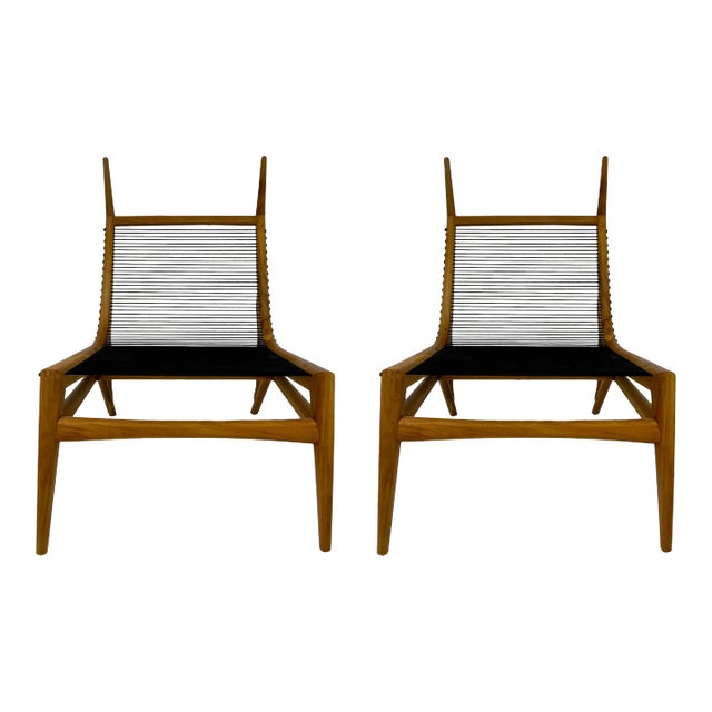 Modern Diablo Teak Lounge Chairs Pair For Sale