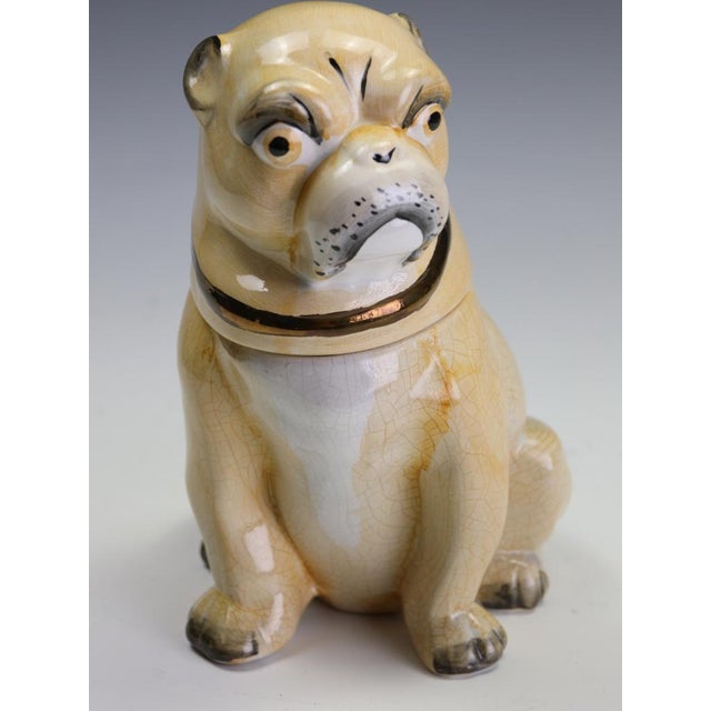 Seated Pug Tobacco Jar from Staffordshire Pottery, 1900 For Sale - Image 11 of 18