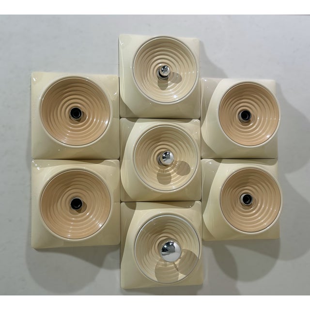 Metal Goletta Wall Lights attributed to Studio Nizzoli for Stilnovo, 1969, Set of 7 For Sale - Image 7 of 18