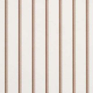 Schumacher Tyla Stripe Wallcovering In Umber For Sale