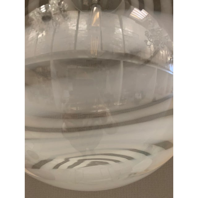 2000 - 2009 Contemporary White and Transparent Sphere in Murano Glass Swirl Venini Style For Sale - Image 5 of 10