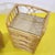 Pair of Rattan Nightstands with Four Drawers and Glass Top