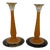 1930s Charles Schneider Style Art Deco Pressed Orange Glass Candlesticks - A Pair For Sale