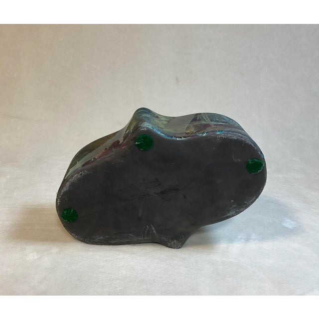 Green Late 20th Century William K Turner Raku Lava Art Pottery Lidded Box Signed For Sale - Image 8 of 11