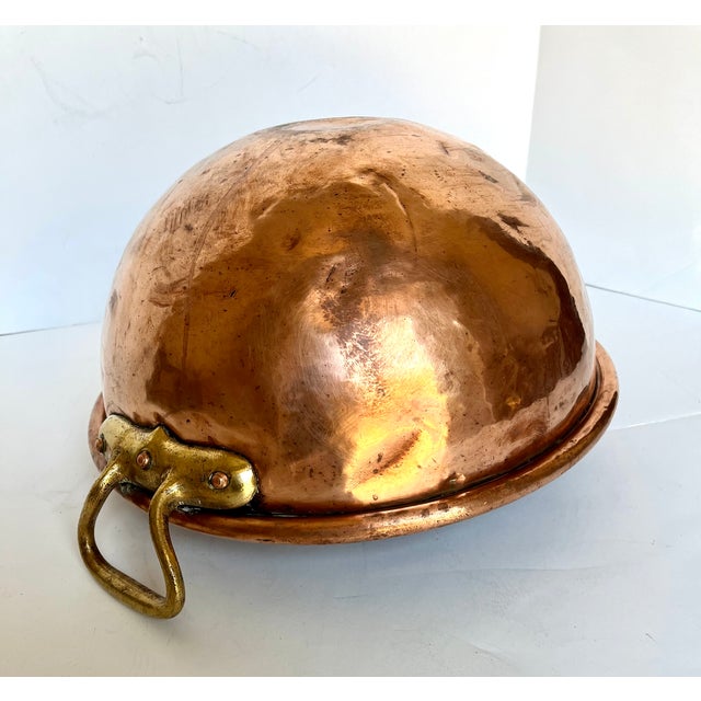 Antique Late 1800s French Handcrafted Copper Mixing Bowl For Sale - Image 4 of 10