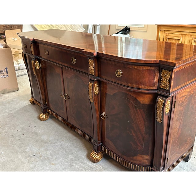 Late 20th Century Signed Maitland-Smith Regency Style Mahogany Bow Front Sideboard For Sale - Image 10 of 17