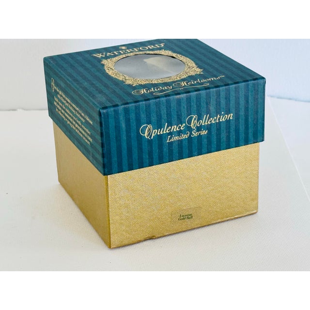 Contemporary Waterford 1998 Opulence Collection Lucerne Gold Ball Ornament W/ Box For Sale - Image 3 of 4