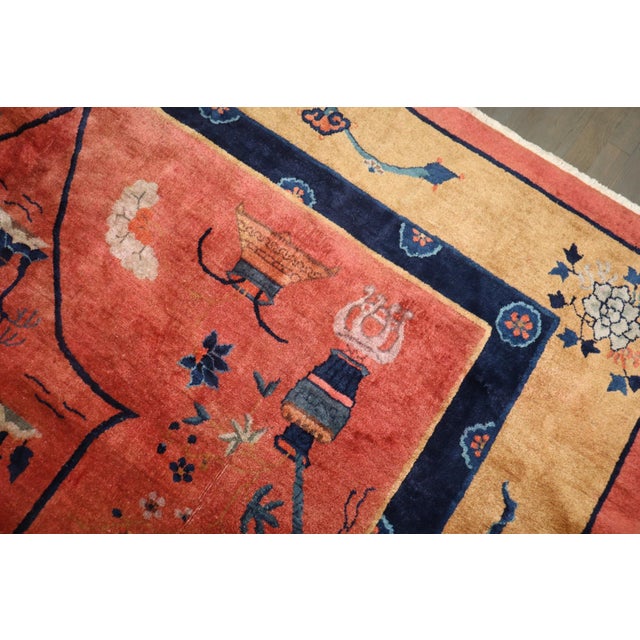 Enchanting Art Deco Chinese Rug - 9' x 11'7" For Sale - Image 4 of 9
