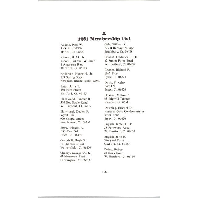 Paper "The Dauntless Club 1906-1981 Essex, Connecticut 75th Anniversary " 1982 e.s.g. For Sale - Image 7 of 15