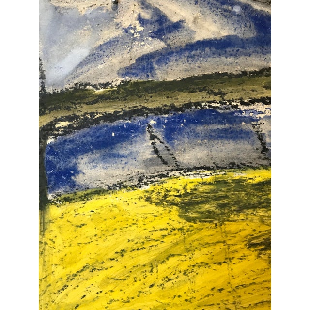 Mid 20th Century Mid Century "Driver With Hard Hat" Gouache and Oil Pastel Figurative 1960s Sf For Sale - Image 5 of 8