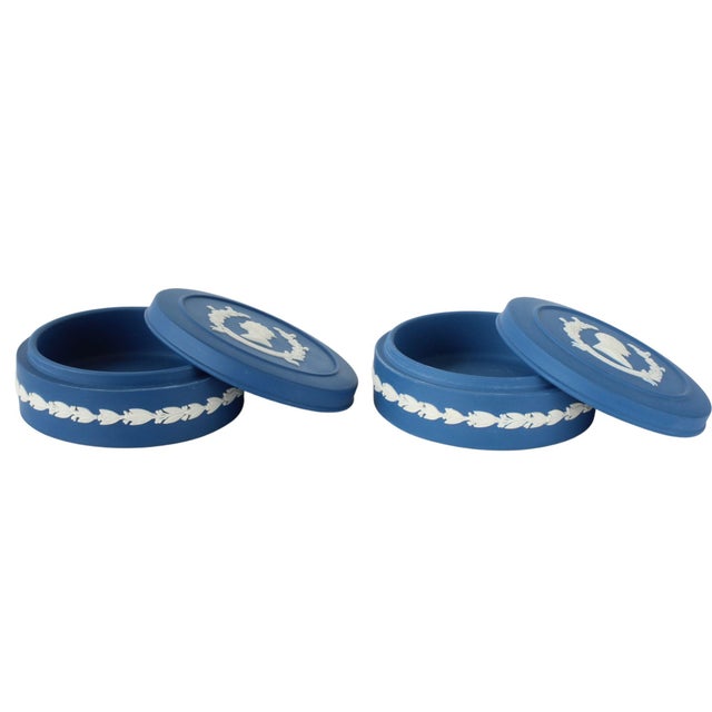 Rare pair of Wedgwood Jasperware covered dishes commemorating the 1977 Silver Jubilee of Queen Elizabeth II. Each dish...