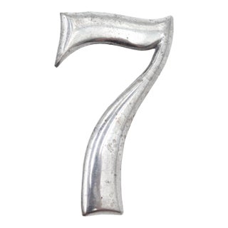 Vintage Aluminum House Number Seven For Sale