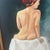 20 Th European School Century Oil on Canvas Figurative Portrait Signed Framed Lady in Red Turban Made in 1980 For Sale - Image 10 of 12