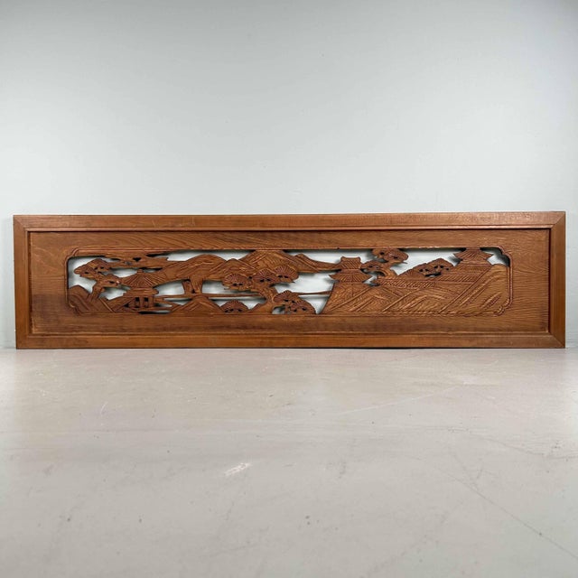 Authentic Ranma (欄間) from Japan, Taisho era, 1920s. Dimensions: height 42cm, width 171.5cm, depth 2.5cm. In very good...