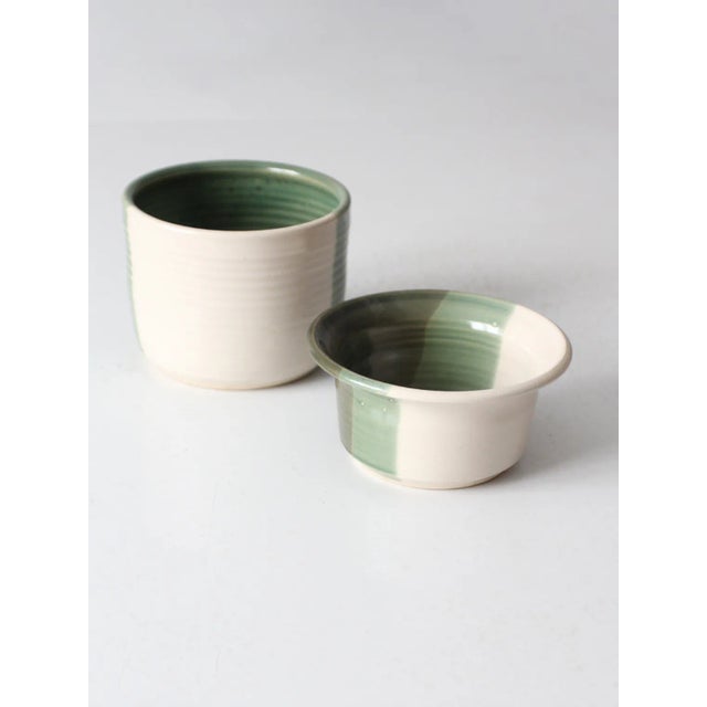 Contemporary Vintage Studio Pottery Nesting Bowl Set For Sale - Image 3 of 12