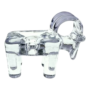 Kosta Boda Ram Goat Longhorn Taper Candle Holder